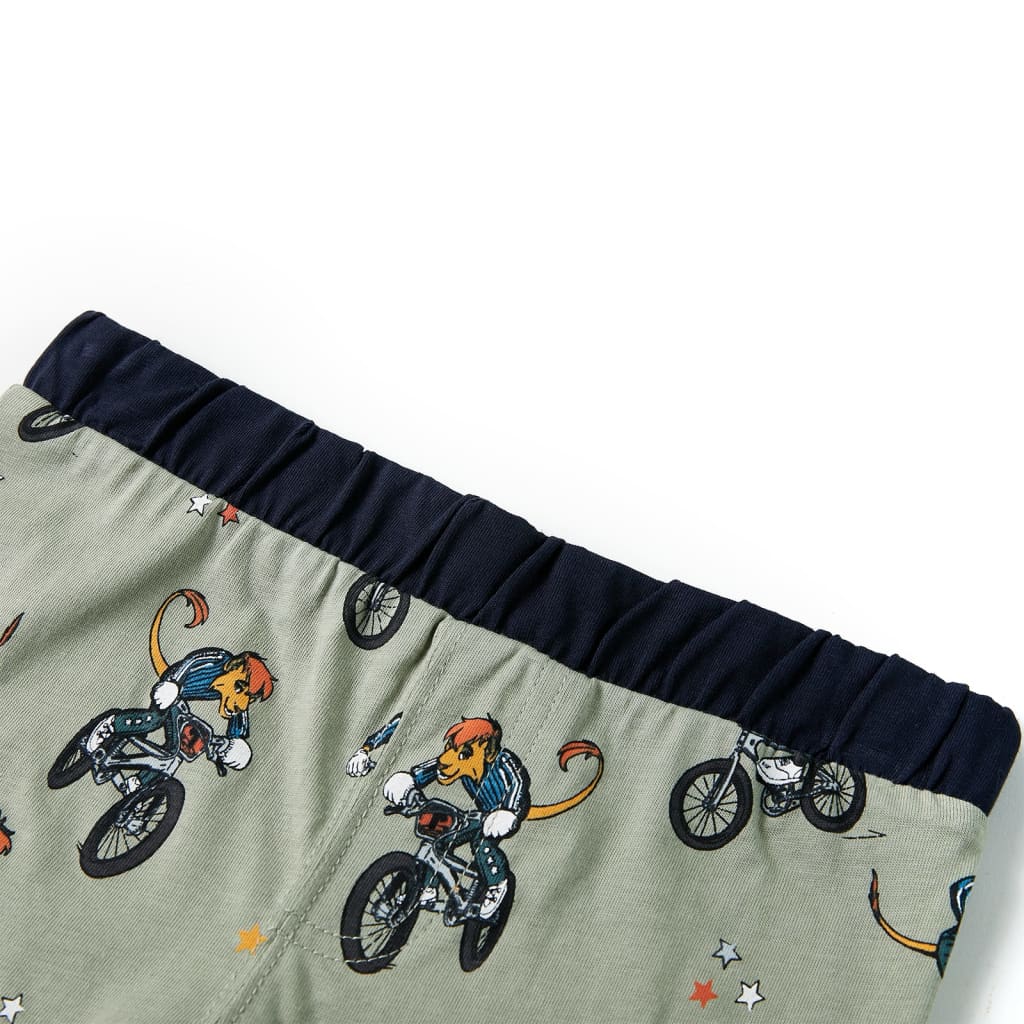 Kinderpyjama mit Kurzen Ärmeln Hellkhaki 104