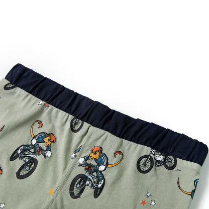 Kinderpyjama mit Kurzen Ärmeln Hellkhaki 104