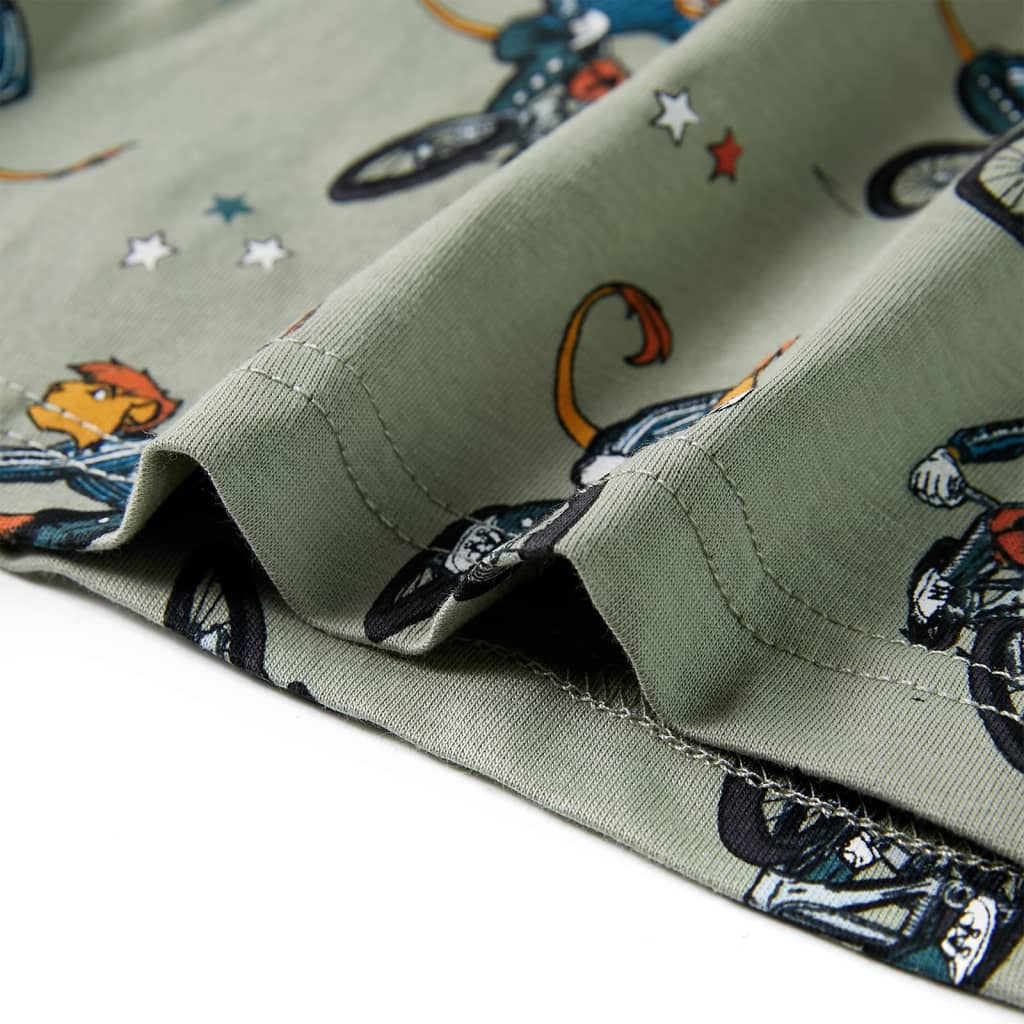 Kinderpyjama mit Kurzen Ärmeln Hellkhaki 104