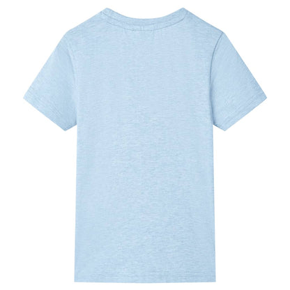 Kinder-T-Shirt Hellblau Melange 128
