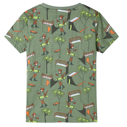 Kinderpyjama mit Kurzen Ärmeln Hellkhaki 104