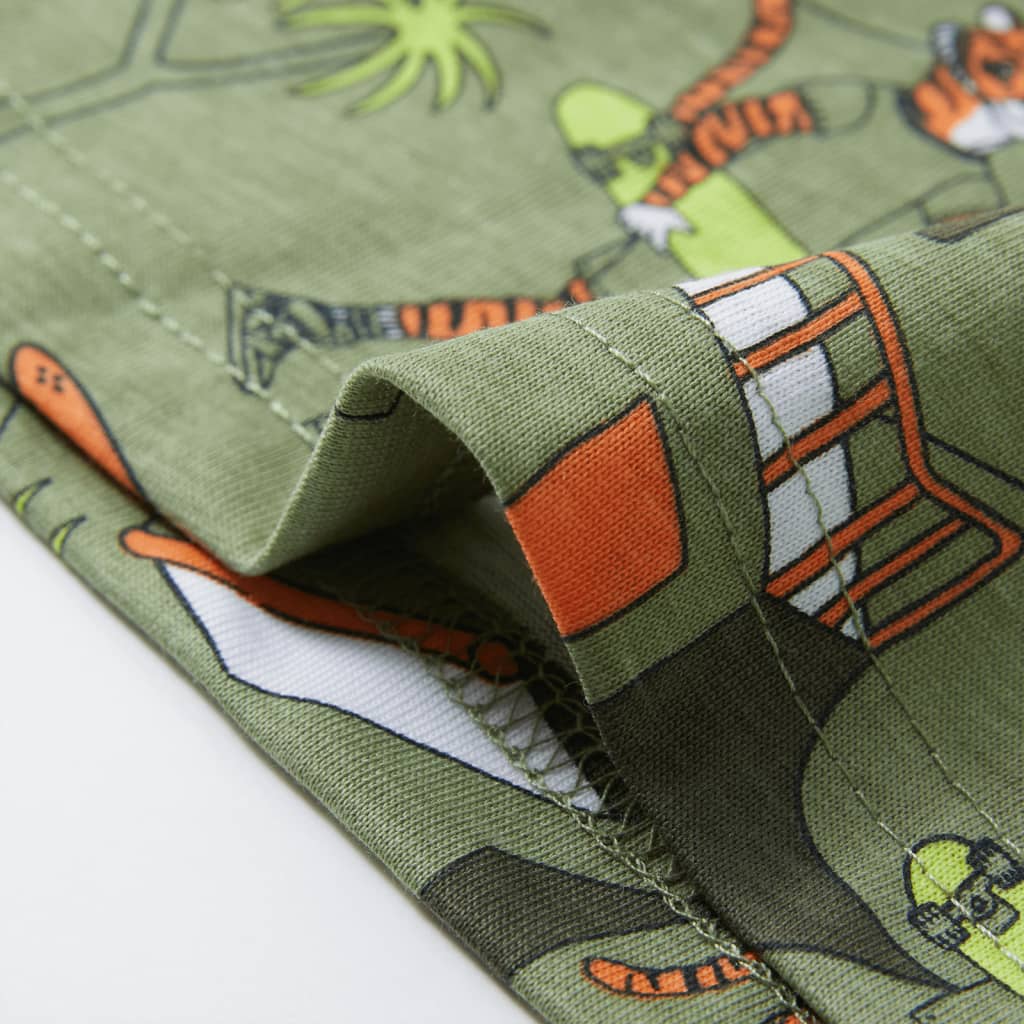 Kinderpyjama mit Kurzen Ärmeln Hellkhaki 104