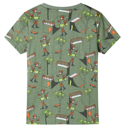 Kinderpyjama mit Kurzen Ärmeln Hellkhaki 116