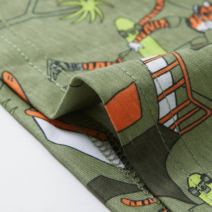 Kinderpyjama mit Kurzen Ärmeln Hellkhaki 116