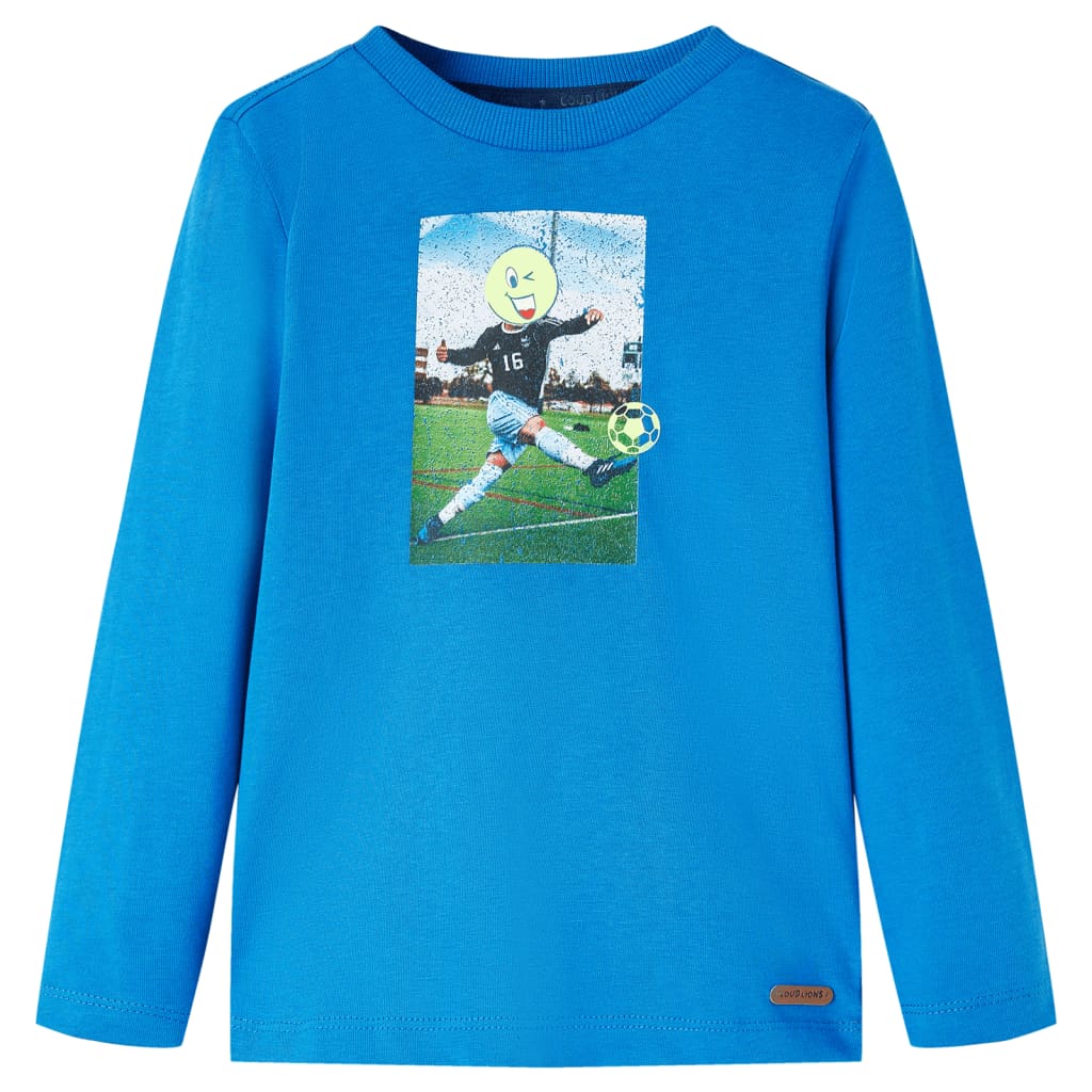 Kinder-Langarmshirt Kobaltblau 128