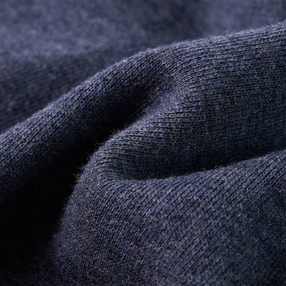 Kinder-Kapuzenpullover mit Reißverschluss Dunkelblau Melange 128