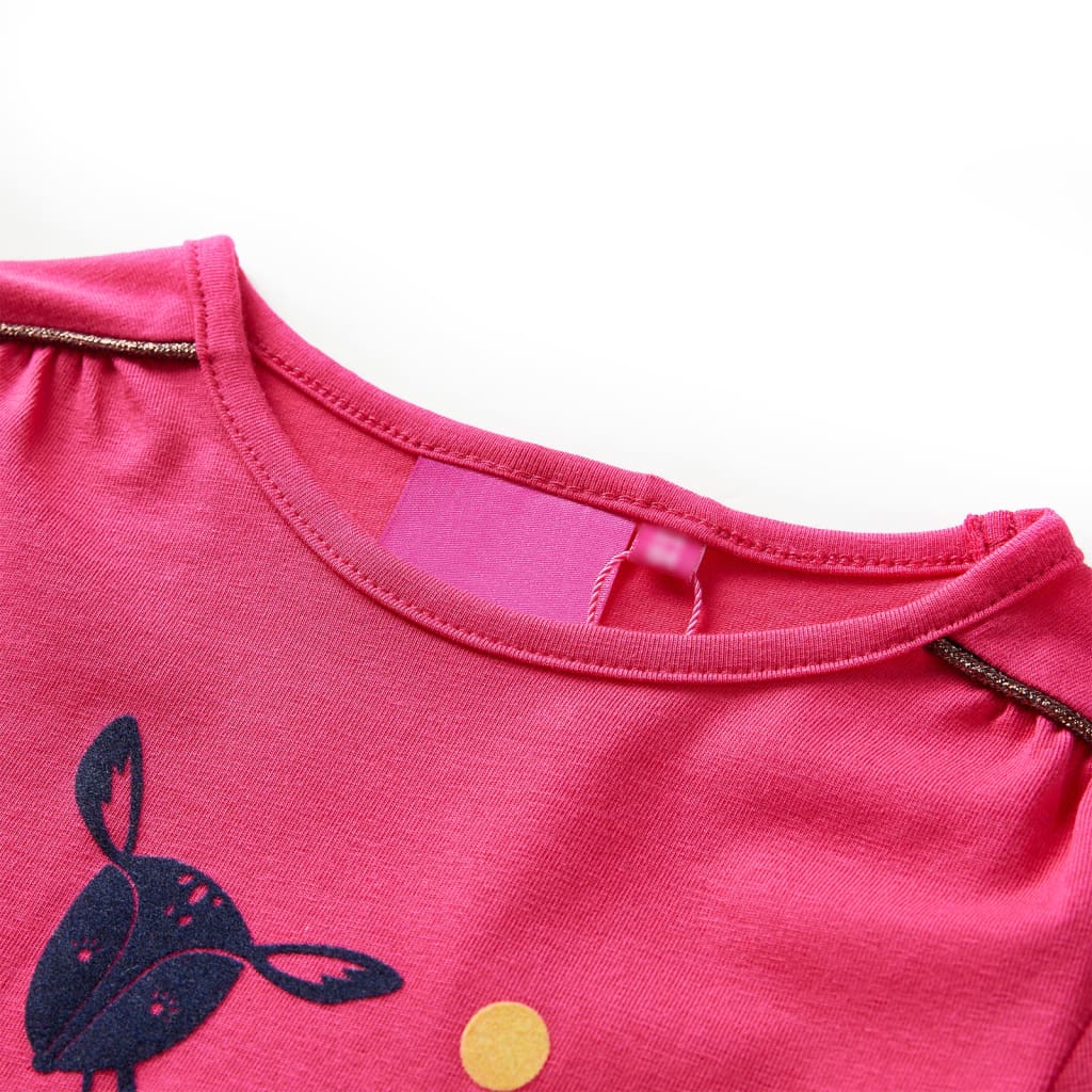 Kinder-Langarmshirt Knallrosa 116