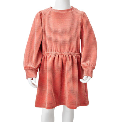 Kinderkleid mit Langen Ärmeln Mittelrosa 92