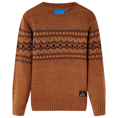 Kinderpullover Gestrickt Cognac 104