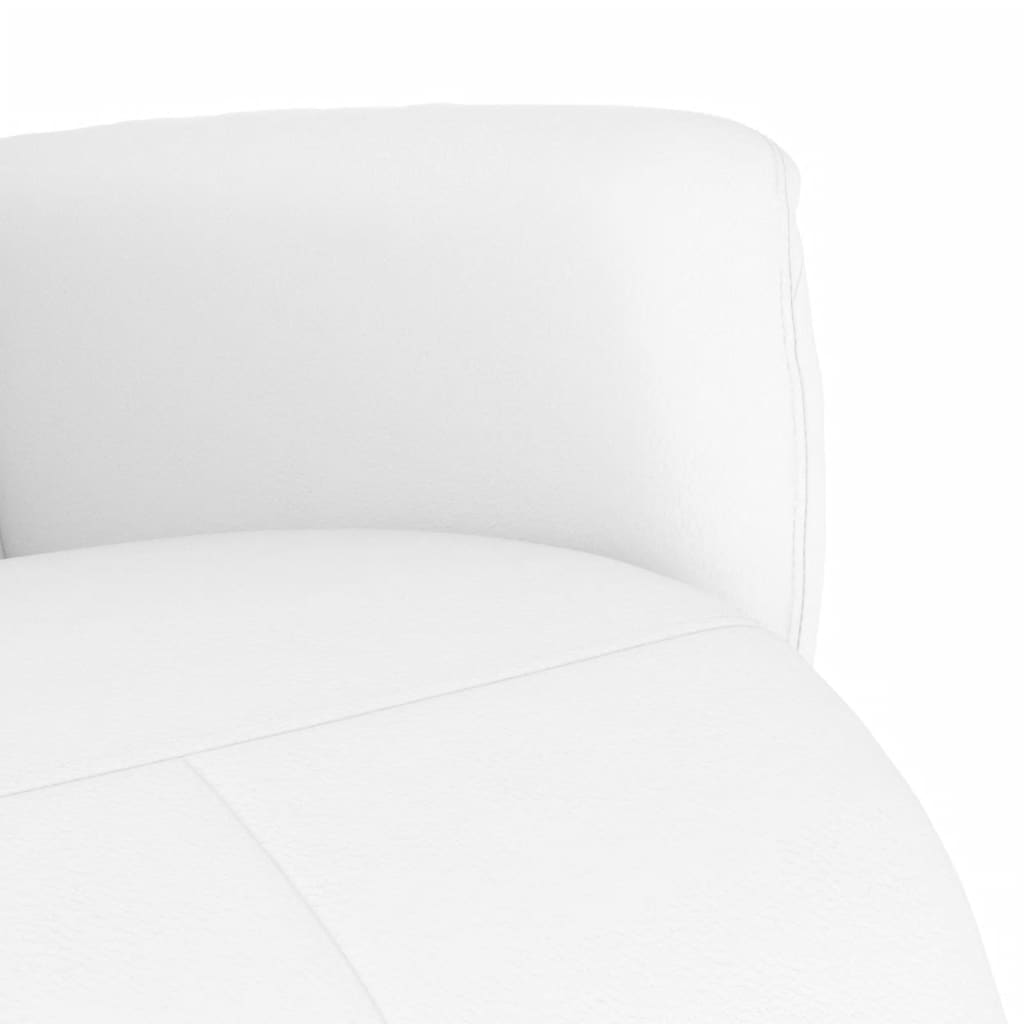 Relaxsessel mit Fußteil Weiß Kunstleder