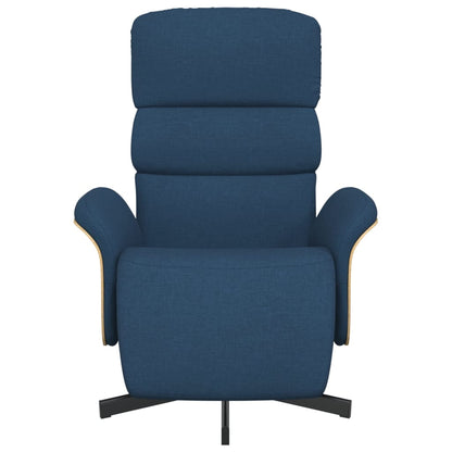Relaxsessel mit Fußteil Blau Stoff