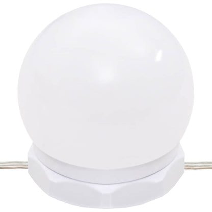 Schminktisch mit LED-Leuchten Weiß 96x40x142 cm