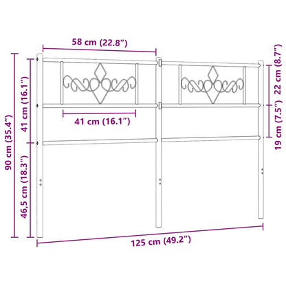 Ersatz-Kopfteil Metall Schwarz 120 cm