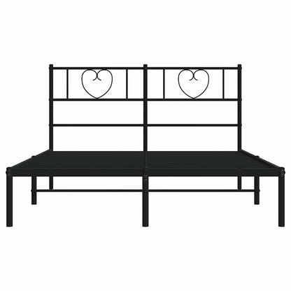 Bettgestell mit Kopfteil Metall Schwarz 150x200 cm