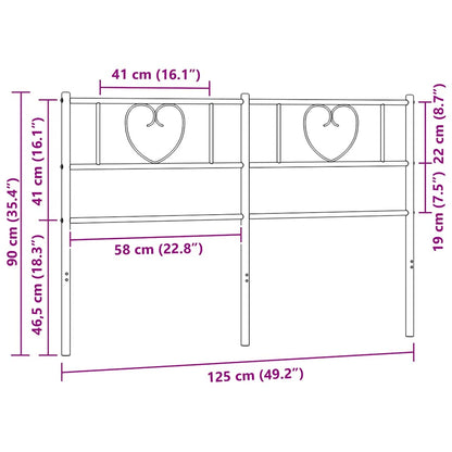 Ersatz-Kopfteil Metall Schwarz 120 cm