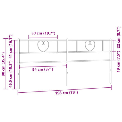 Ersatz-Kopfteil Metall Schwarz 193 cm