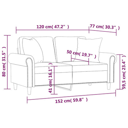 2-Sitzer-Sofa mit Zierkissen Dunkelgrün 120 cm Samt