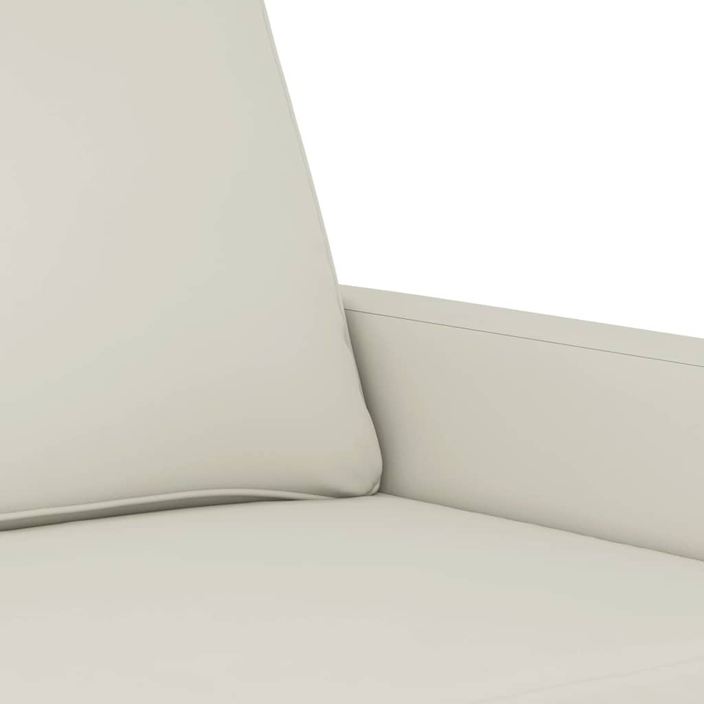 3-tlg. Sofagarnitur mit Kissen Creme Samt