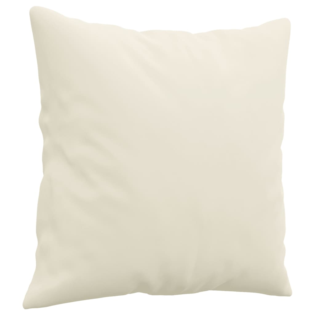 3-tlg. Sofagarnitur mit Kissen Creme Samt