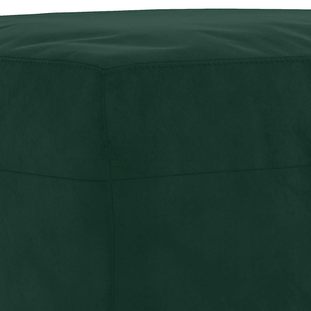 3-tlg. Sofagarnitur mit Kissen Dunkelgrün Samt