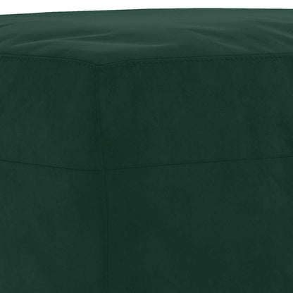 3-tlg. Sofagarnitur mit Kissen Dunkelgrün Samt