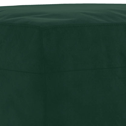 3-tlg. Sofagarnitur mit Kissen Dunkelgrün Samt