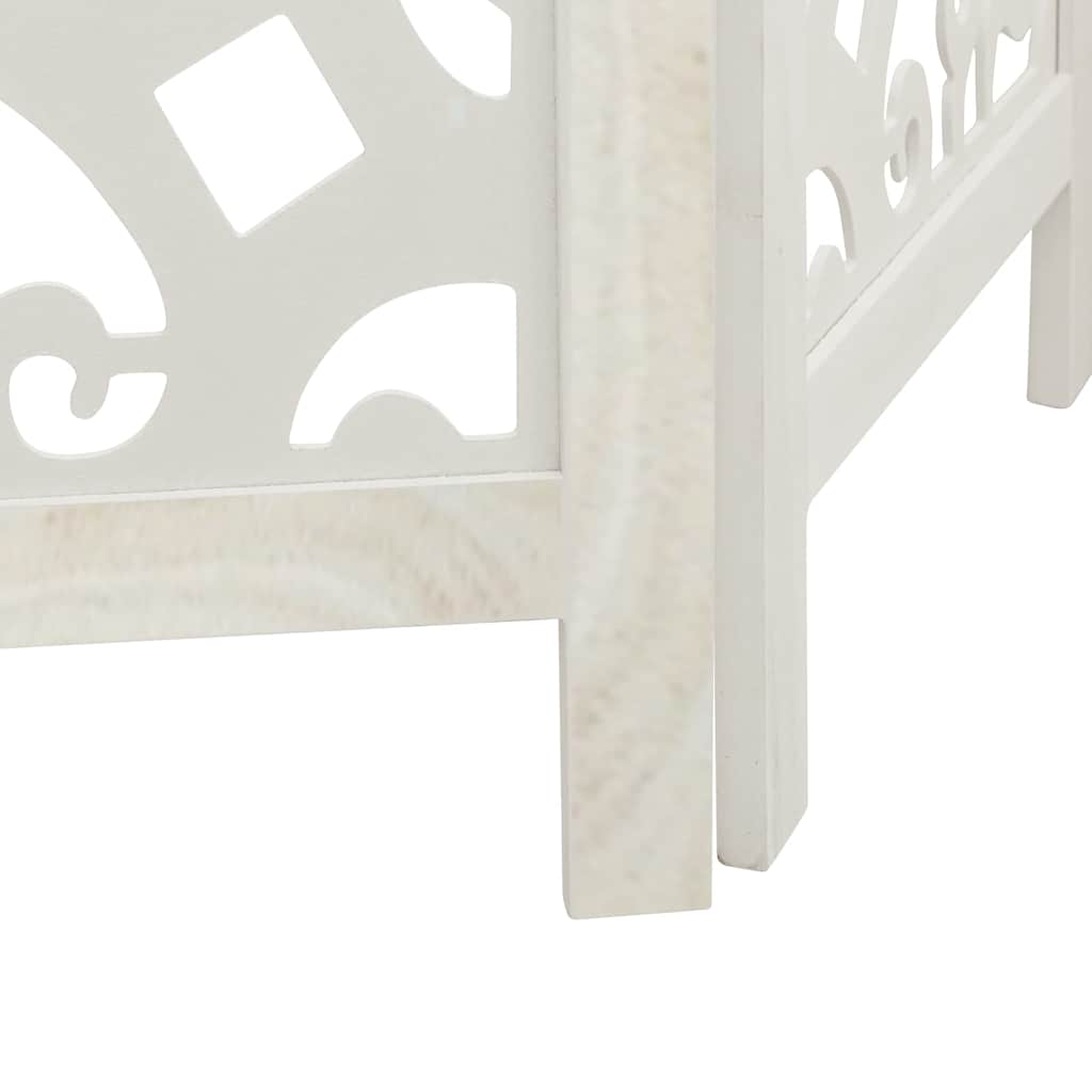 5-tlg. Raumteiler Weiß Massivholz Paulownia