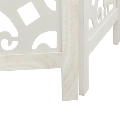 5-tlg. Raumteiler Weiß Massivholz Paulownia