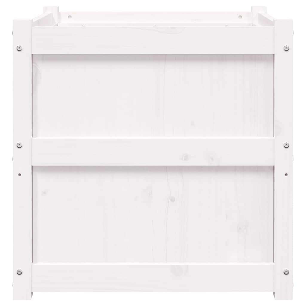 Pflanzkübel 2 Stk. Weiß Massivholz Kiefer