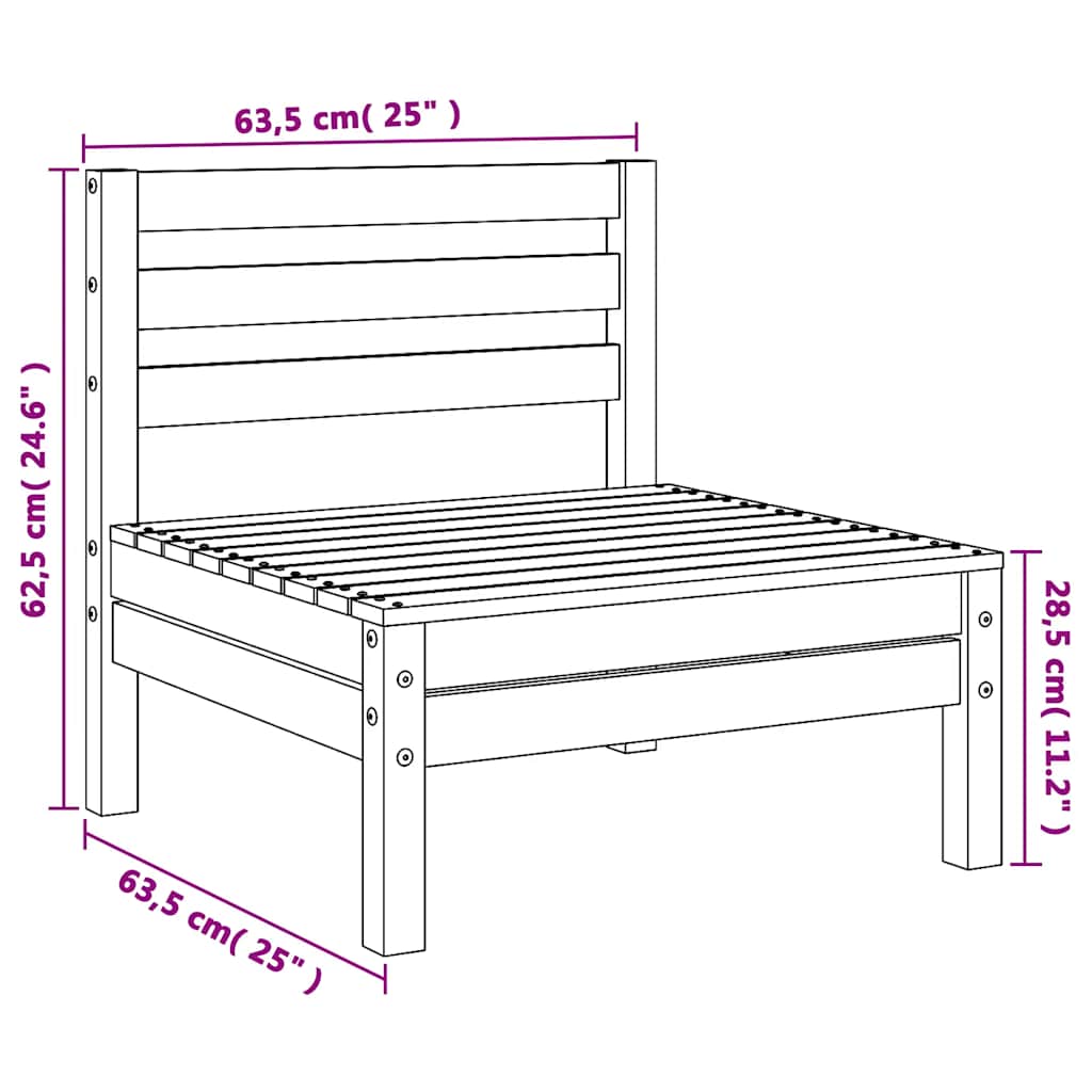 Gartensofas ohne Armlehnen 2 Stk. Massivholz Douglasie