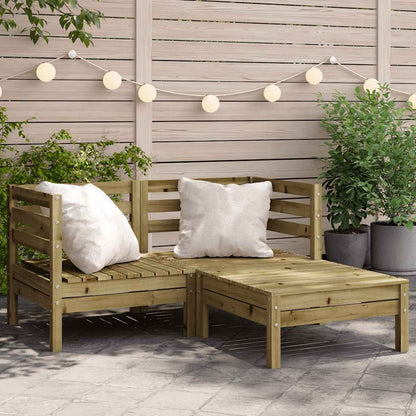 Gartensofa 2-Sitzer mit Hocker Kiefernholz Imprägniert