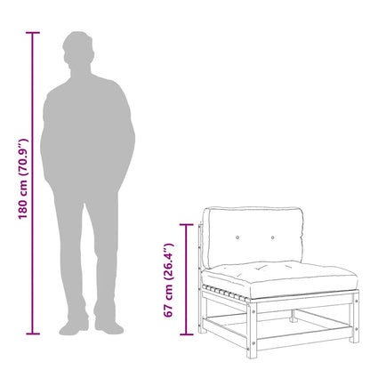 Gartensofa ohne Armlehnen mit Kissen Kiefernholz Imprägniert