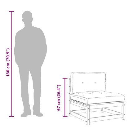 Gartensofas ohne Armlehnen mit Kissen 2 Stk. Weiß Kiefernholz