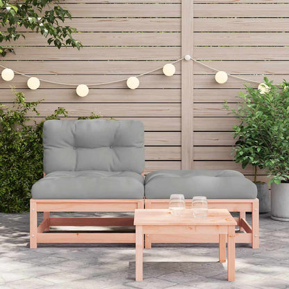 Gartensofa ohne Armlehnen mit Kissen und Hocker