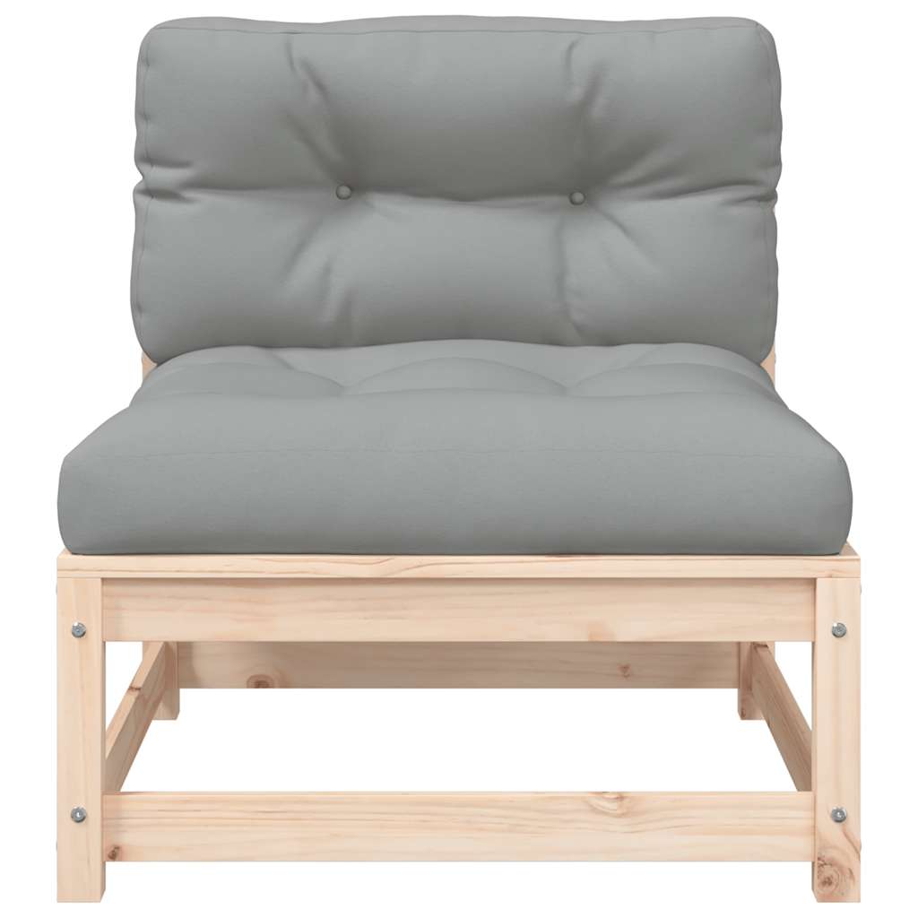 Gartensofa ohne Armlehnen mit Kissen und Hockern