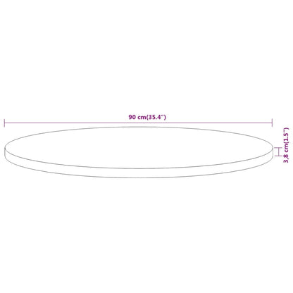 Tischplatte Ø90x3,8 cm Rund Massivholz Akazie