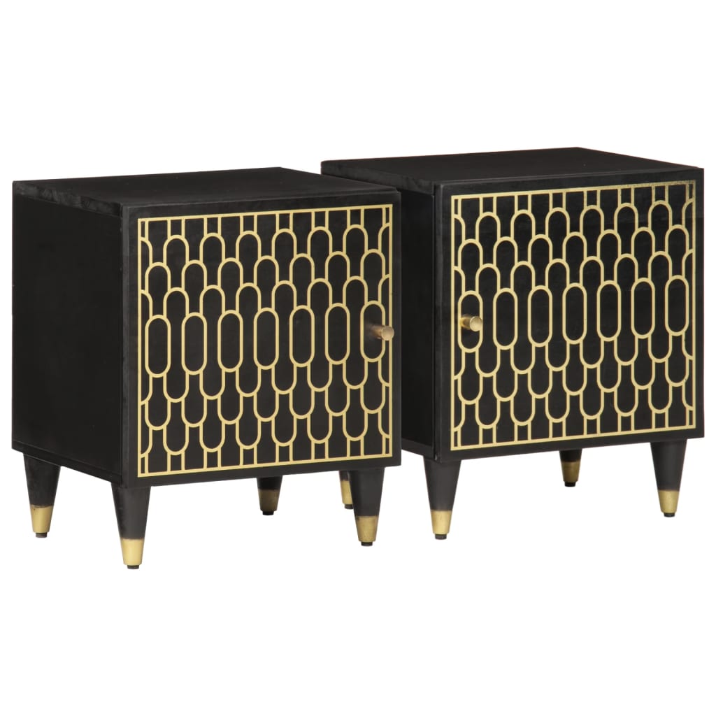 Nachttische 2 Stk. 40x33x46 cm Massivholz Mango