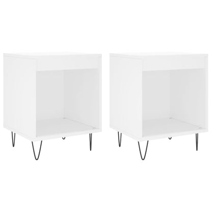 Nachttische 2 Stk. Weiß 40x35x50 cm Holzwerkstoff