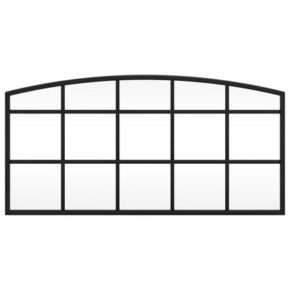 Wandspiegel Schwarz 60x30 cm Gewölbt Eisen