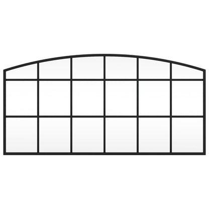 Wandspiegel Schwarz 80x40 cm Gewölbt Eisen