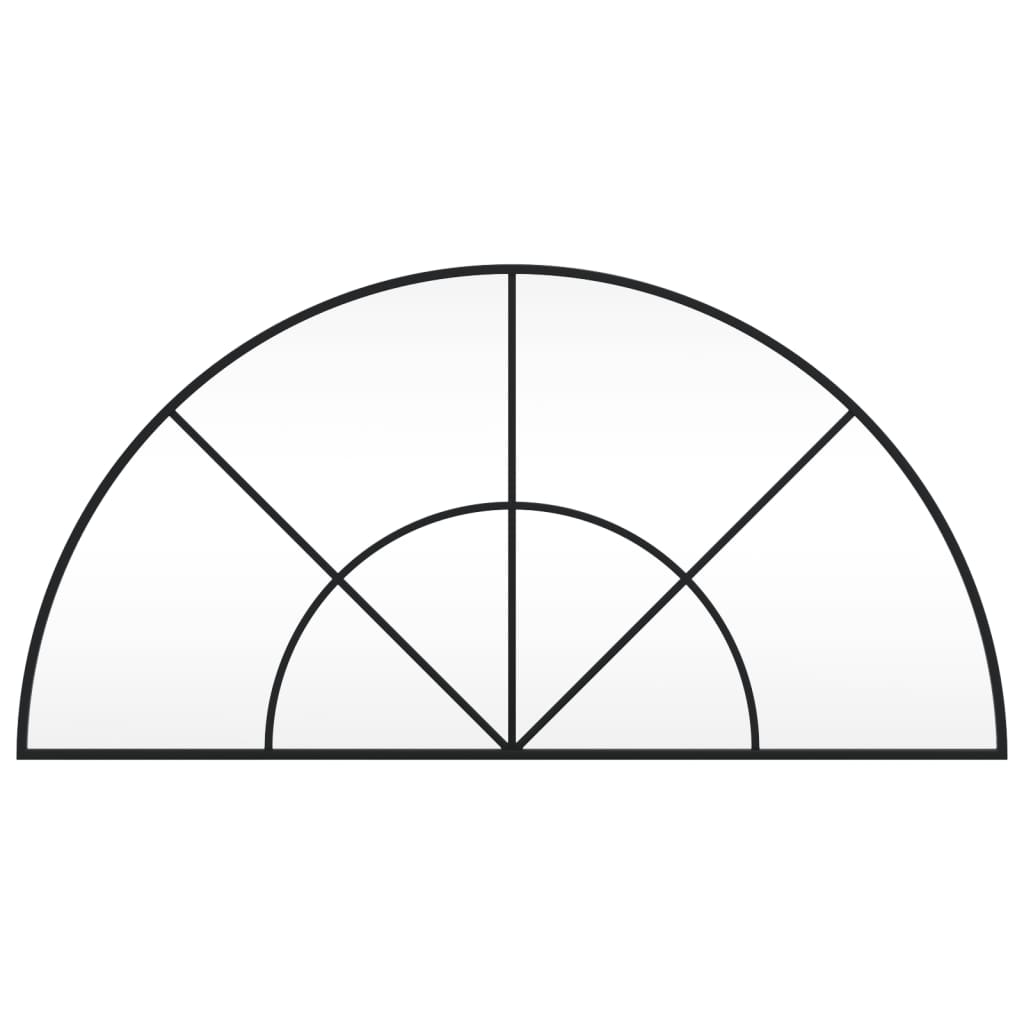 Wandspiegel Schwarz 100x50 cm Gewölbt Eisen