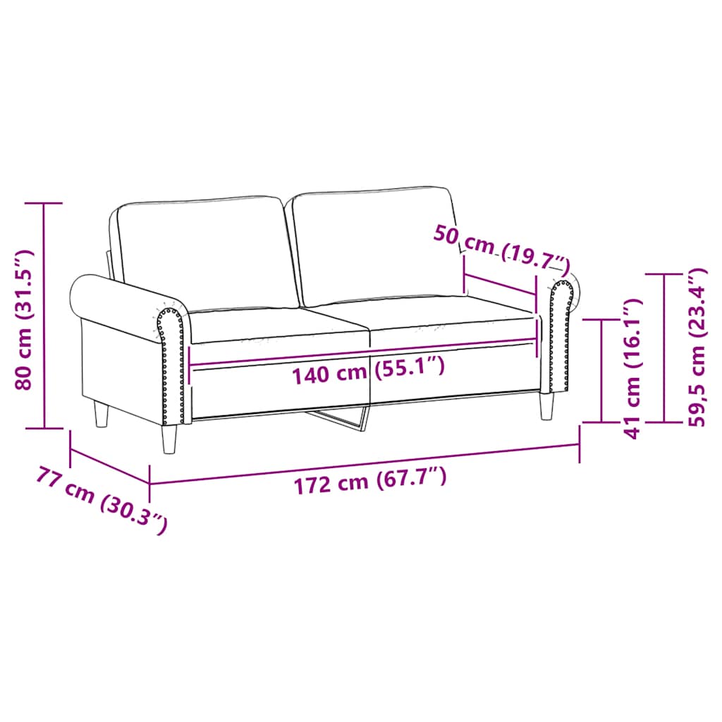 2-Sitzer-Sofa Creme 140 cm Kunstleder
