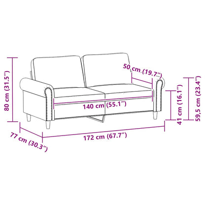 2-Sitzer-Sofa Creme 140 cm Kunstleder