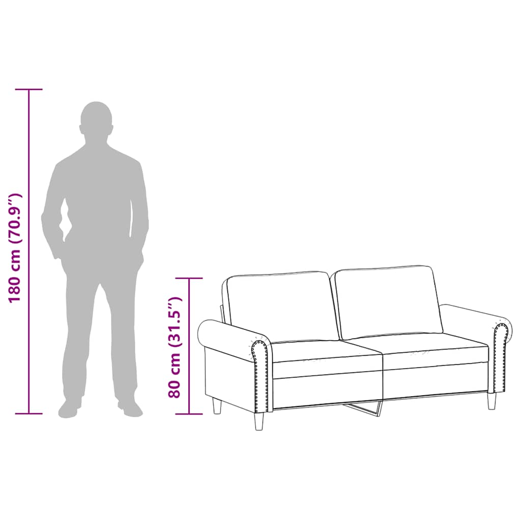 2-Sitzer-Sofa Creme 140 cm Kunstleder