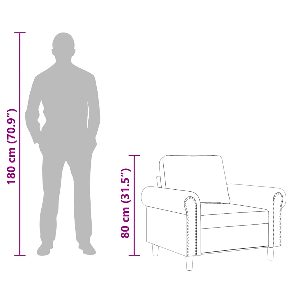 Sessel Weinrot 60 cm Samt