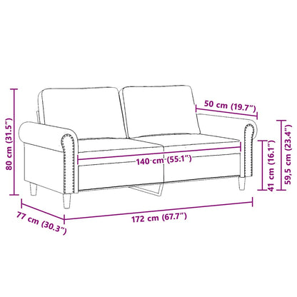 2-Sitzer-Sofa Weinrot 140 cm Samt