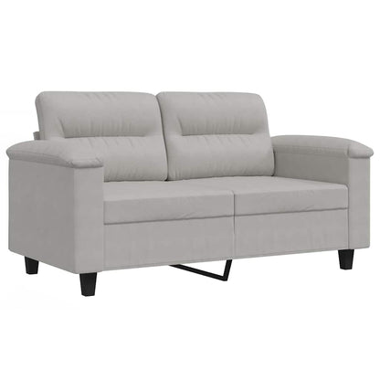 2-Sitzer-Sofa Hellgrau 120 cm Mikrofasergewebe