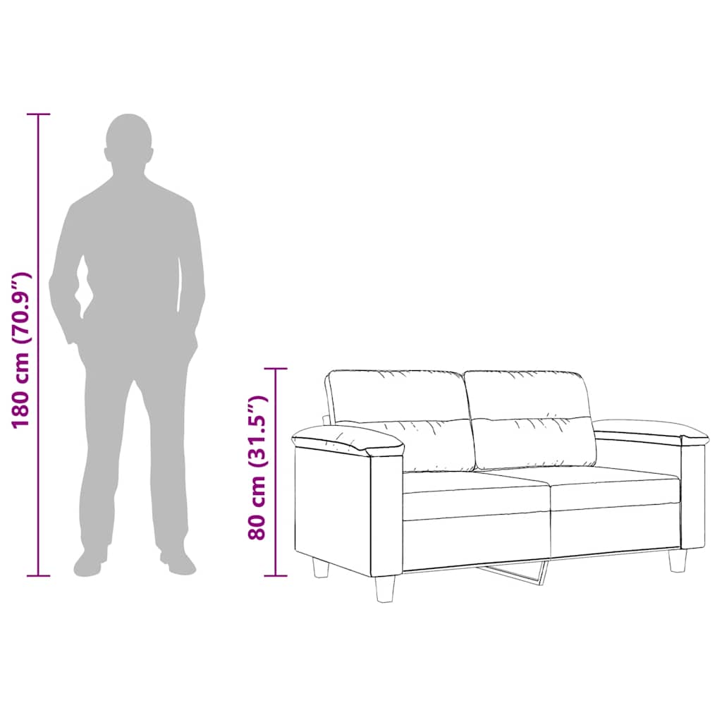 2-Sitzer-Sofa Schwarz 120 cm Mikrofasergewebe