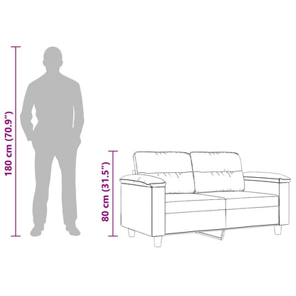 2-Sitzer-Sofa Schwarz 120 cm Mikrofasergewebe