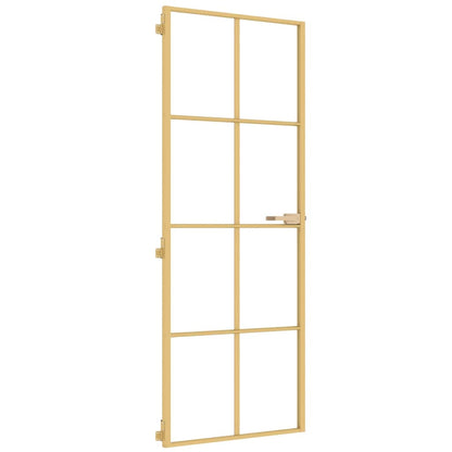 Innentür Schlank Golden 76x201,5 cm Hartglas und Aluminium